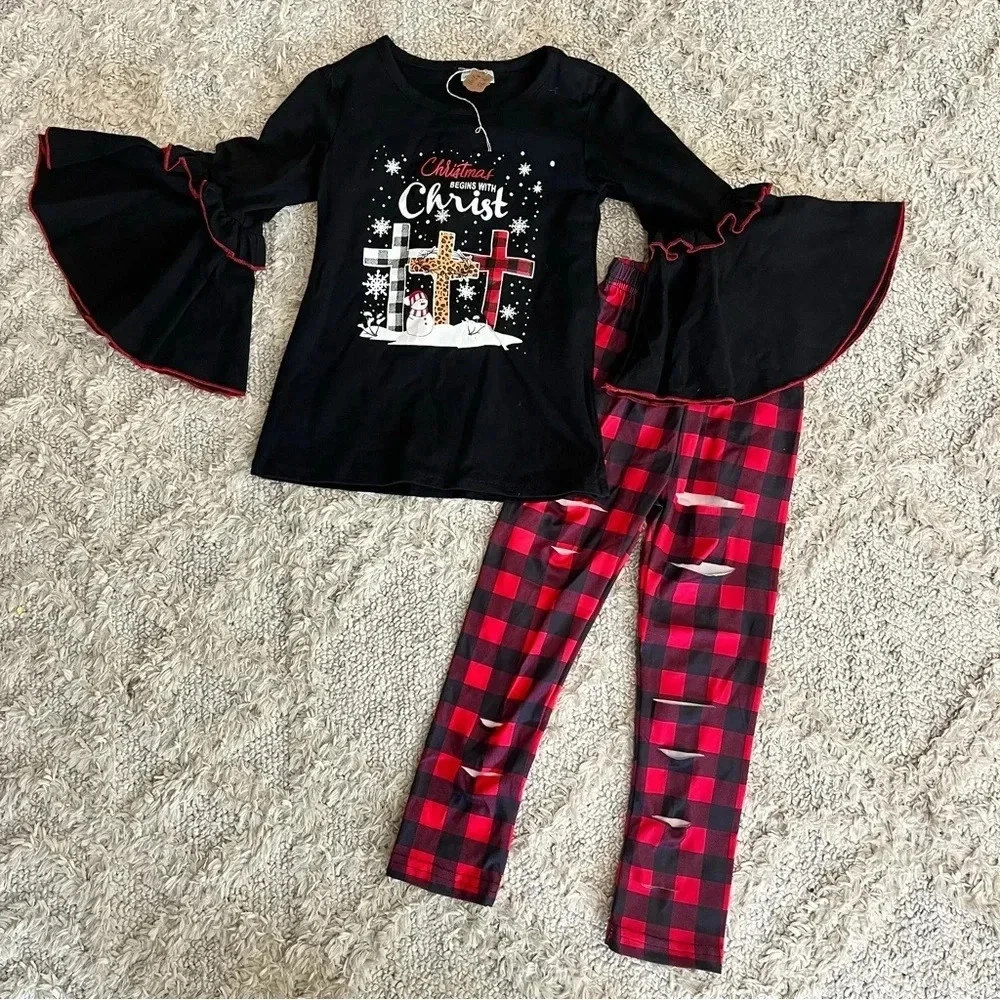 NWT Christmas Boutique Outfit Size 4/5